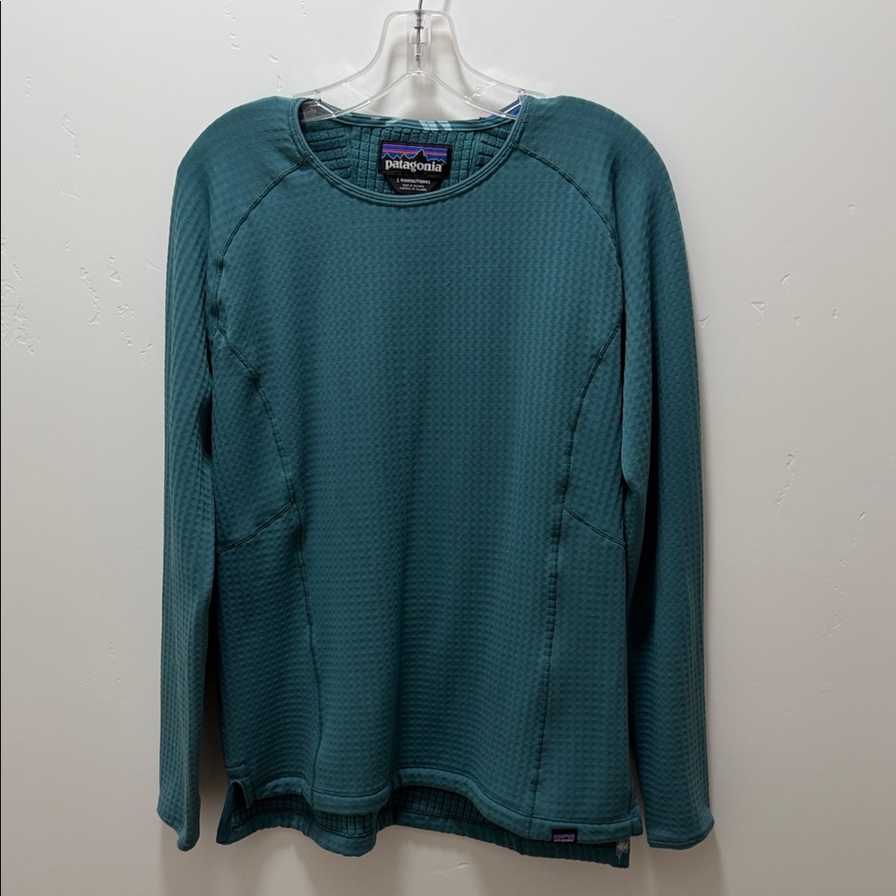 Patagonia Deep Teal Crew Neck Long Sleeve Warm Waffle